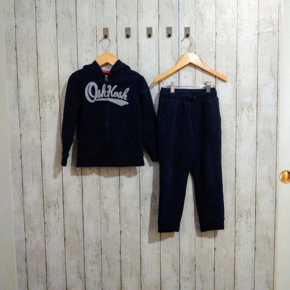 Oshkosh 5T Matching Hoodie and Sweatpants Navey